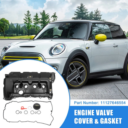 1 Set Engine Valve Cover and Gasket Replacement for BMW Black