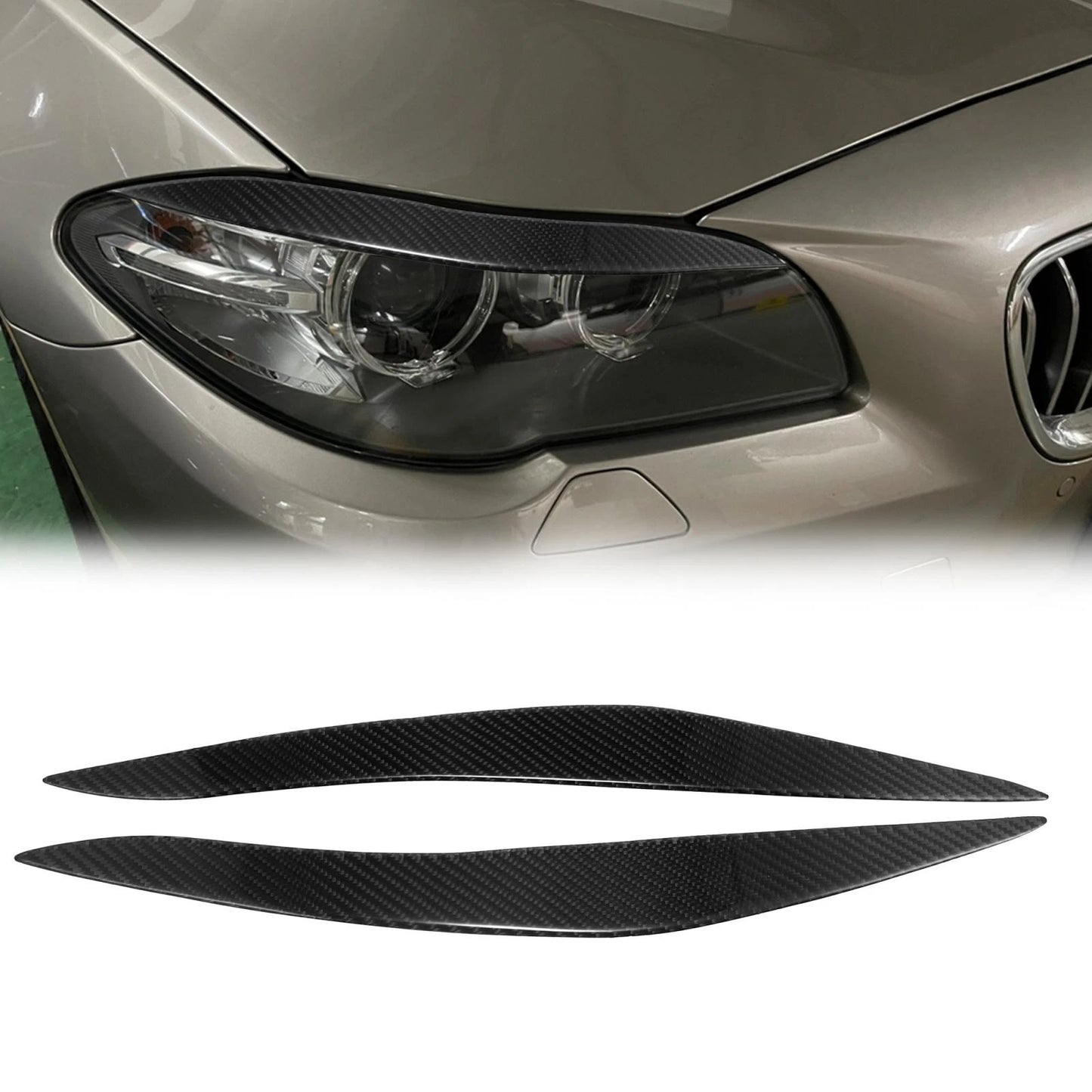 1 Pair Headlight Eyebrow Covers for BMW F10 (2011-2017)