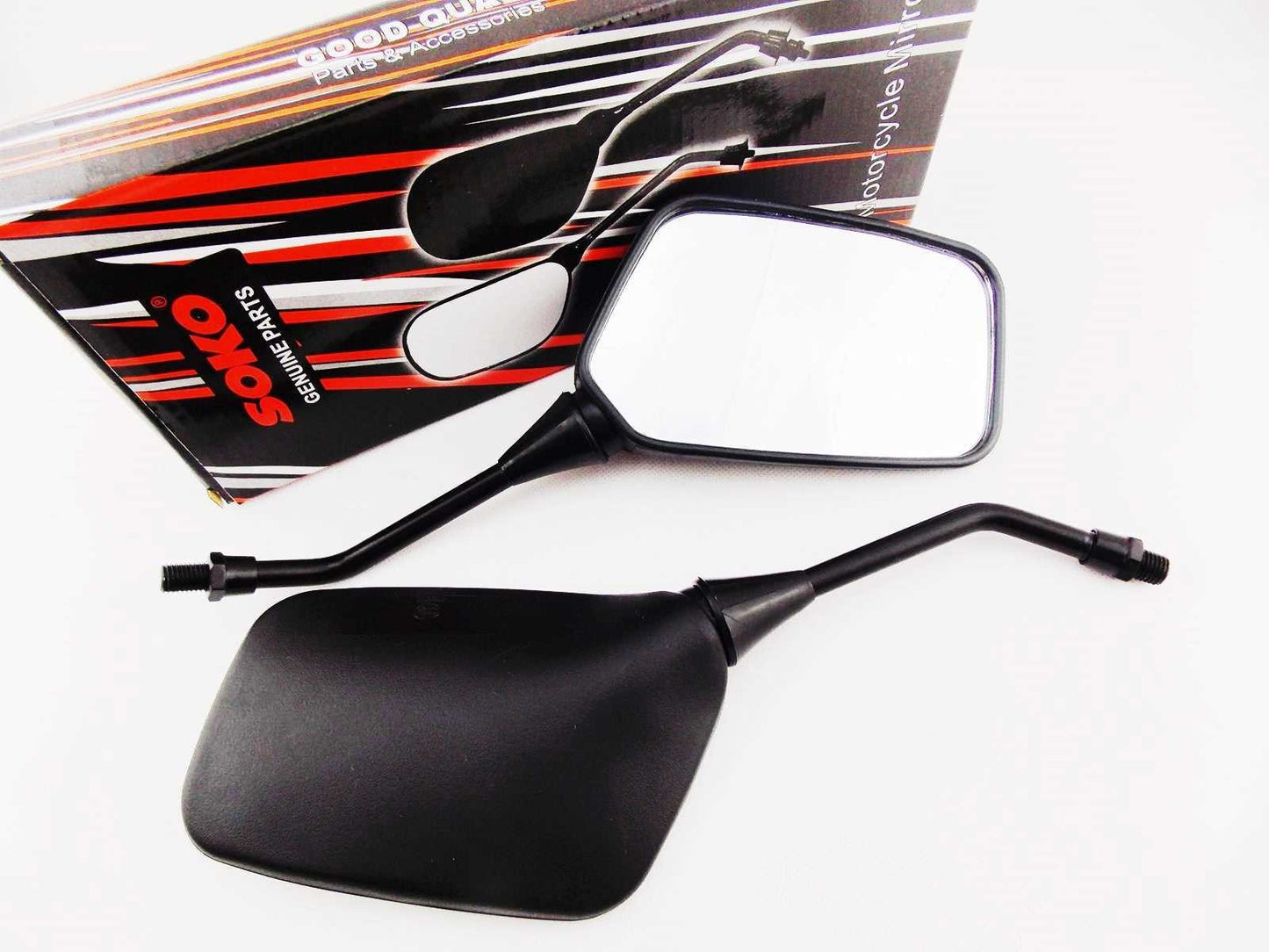 Set of 2 Black Rectangular Rear View Mirrors for Honda XL600 (1983–1988)