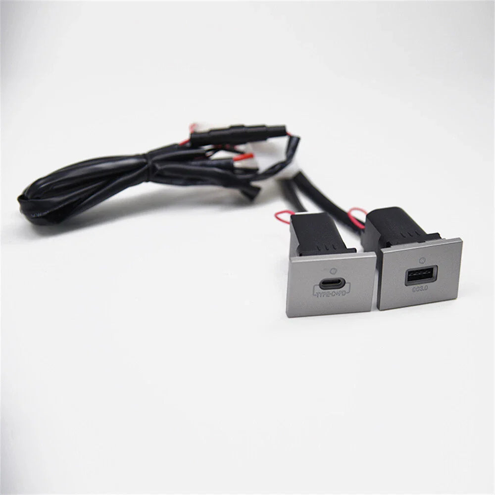 USB-A QC3.0 + USB-C PD Dual Port Charger for Ford Focus MK2 (2005-2009)