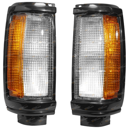 Set of 2 Black Front Corner Lights for Mitsubishi Triton (1986–1996)