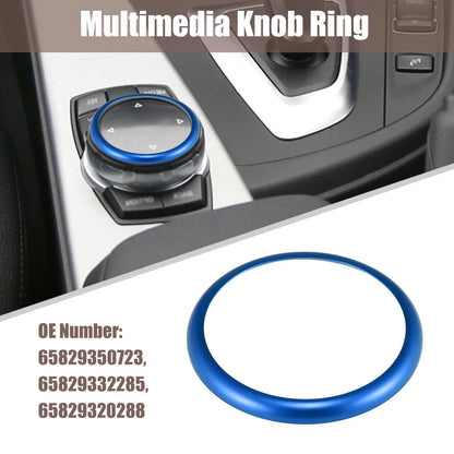 Multimedia Knob Ring Aluminum Alloy for BMW X3 Blue