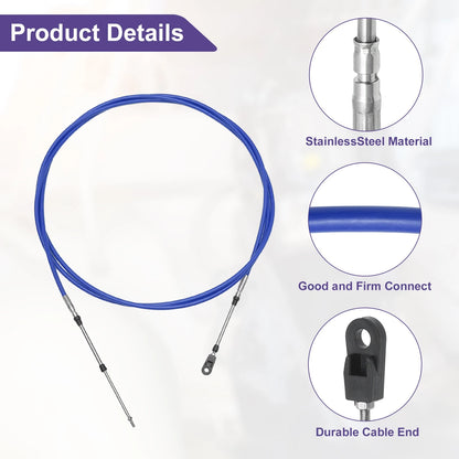 2 Pcs Throttle Shift Control Cable for Marine Boat (400cm/13FT)