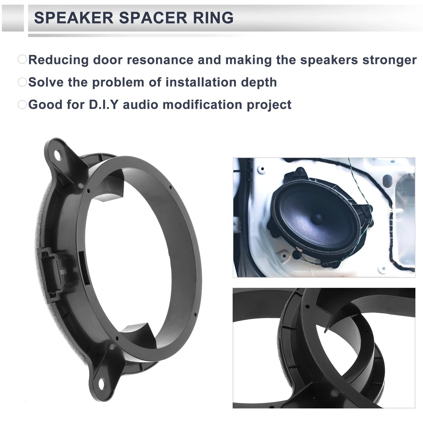 Set of 2 Speaker Spacer Rings for Mazda 6.5" Tweeter
