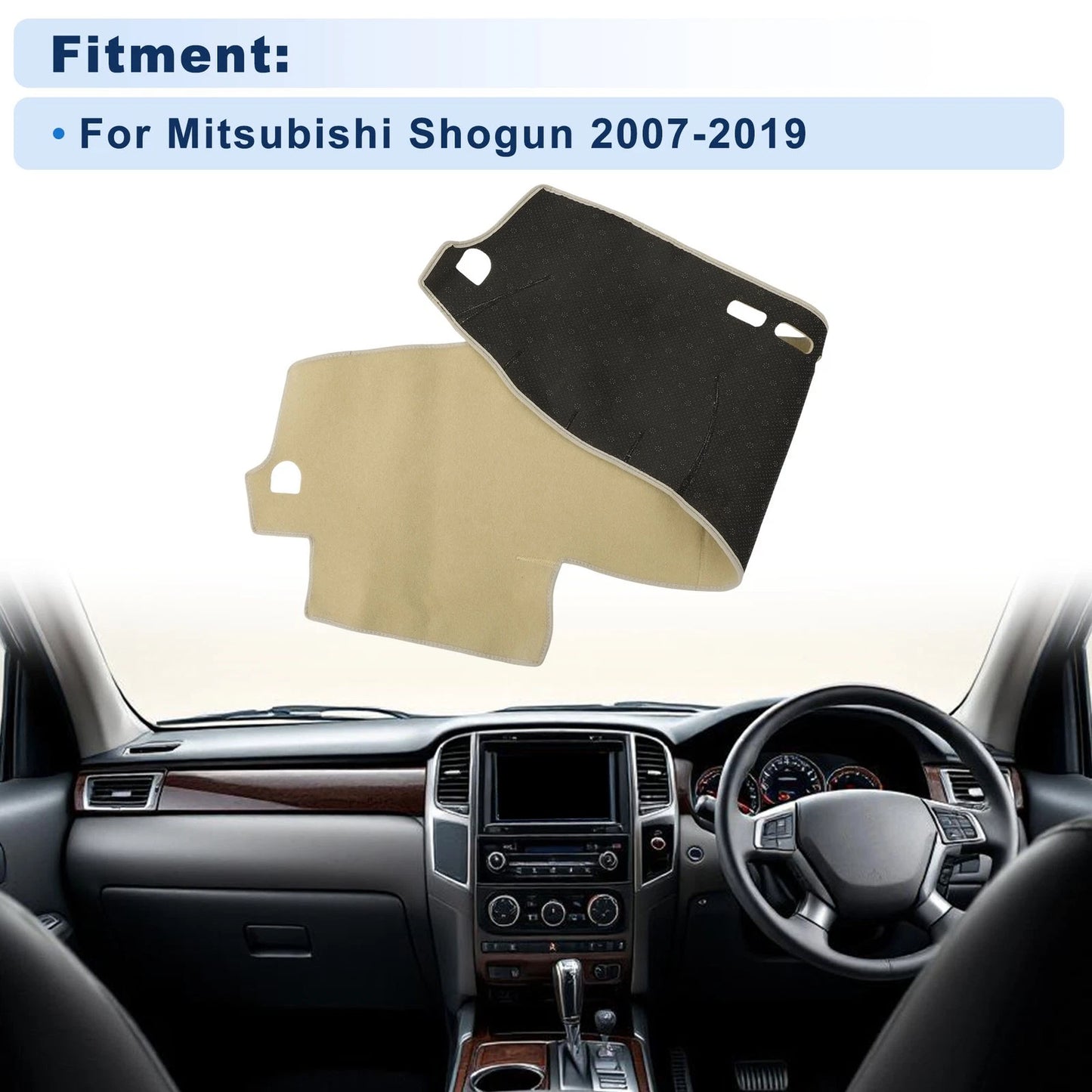 Dash Cover for Mitsubishi Shogun (2007–2019) Polyester Beige
