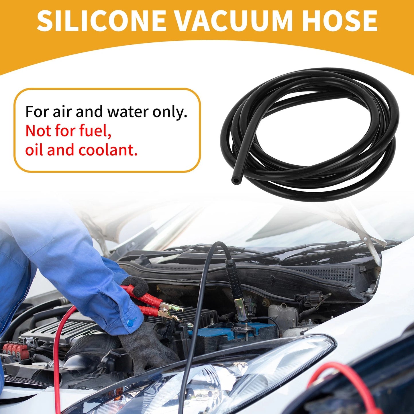 Silicone Vacuum Tubing Hose 3/16" ID 2mm Thick 6.6FT for Air Water