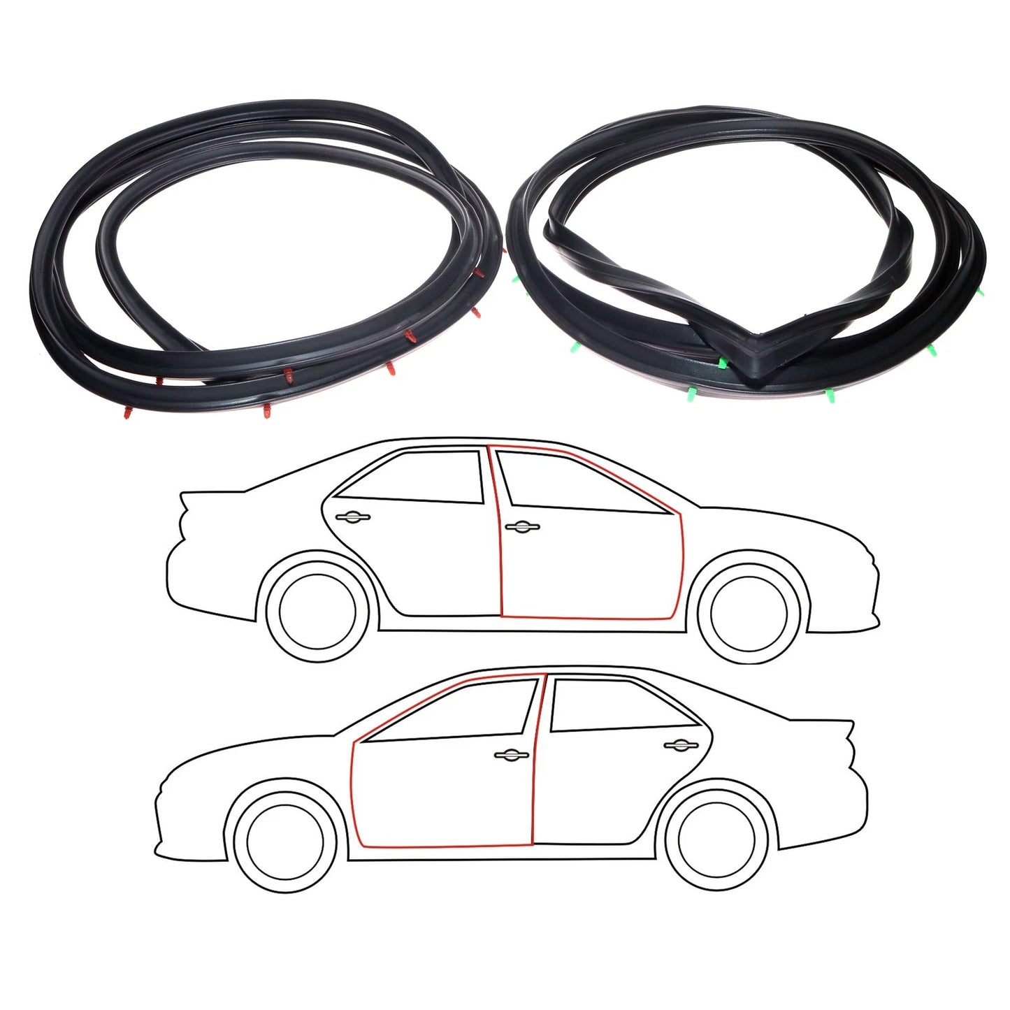 Front Door Weatherstrip Pair for Toyota Crown S60 MS60 MS64 MS65 (1967–1971)