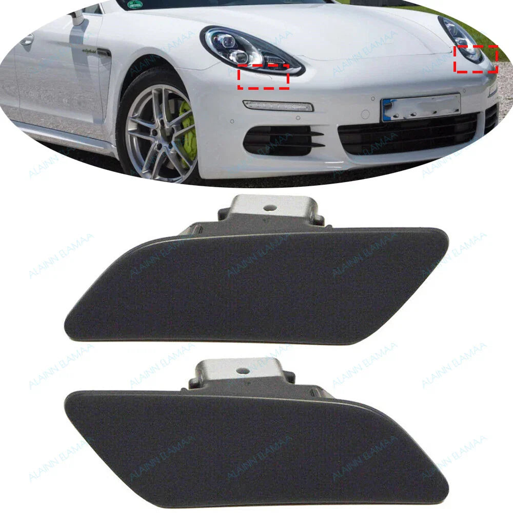 Pair Headlight Washer Nozzle Cap Cover for Porsche Panamera (2014–2016)