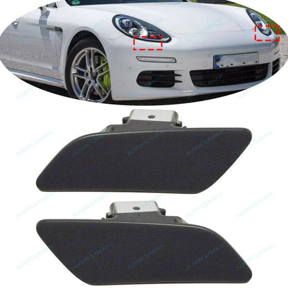 Pair Headlight Washer Nozzle Cap Cover for Porsche Panamera (2014–2016)