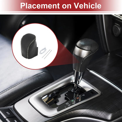 1 Pcs Gear Shift Knob Cover for Honda HR-V (2023–2024) Black Grey Faux Leather