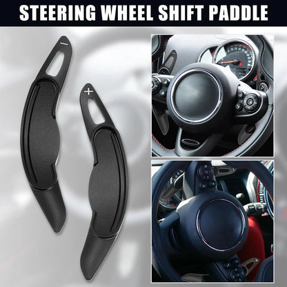 Black Steering Wheel Shift Paddle Extend Cover for BMW Mini Cooper