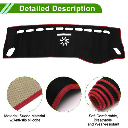 Dashboard Cover Mat for Mercedes A-Class (2013–2017) Black Red