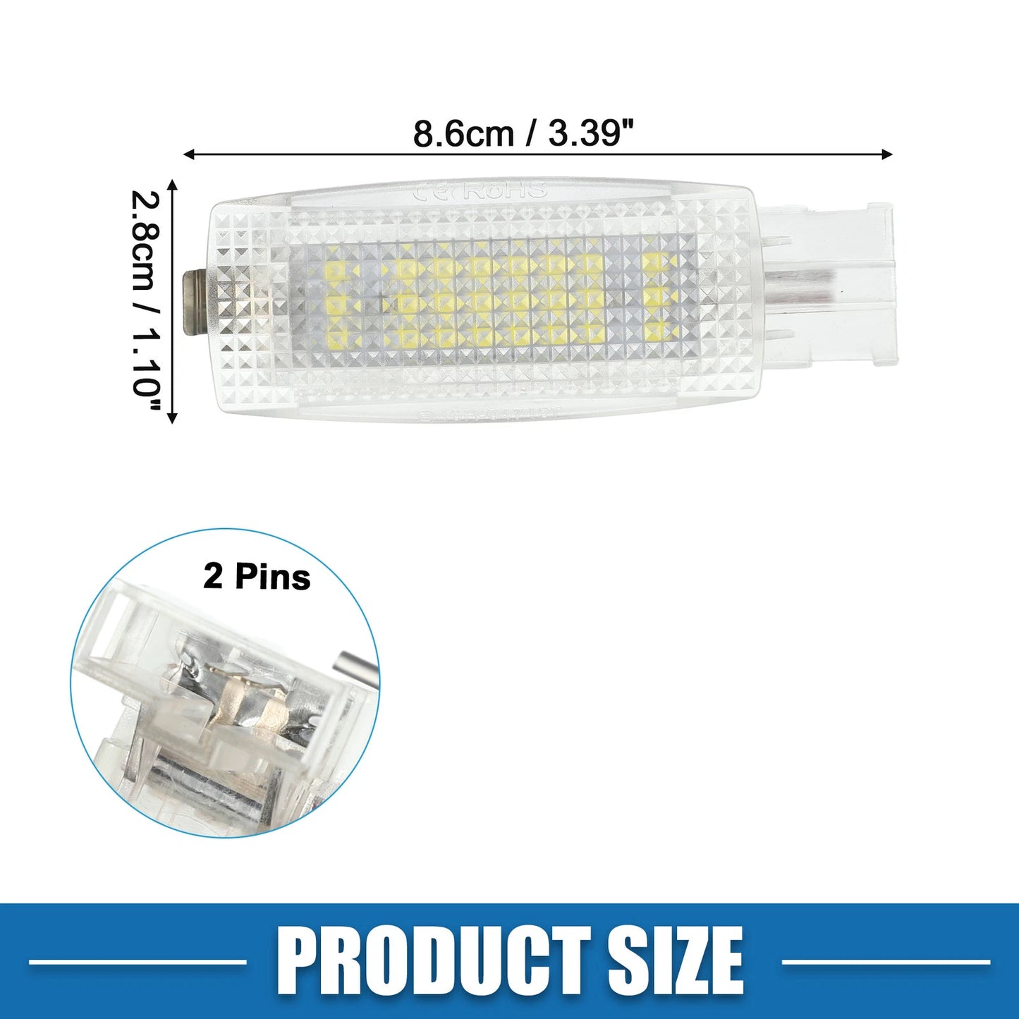 2pcs Sun Visor Vanity Lights No. 1KD947109A/1K094710971N for VW Golf (2015–2021)