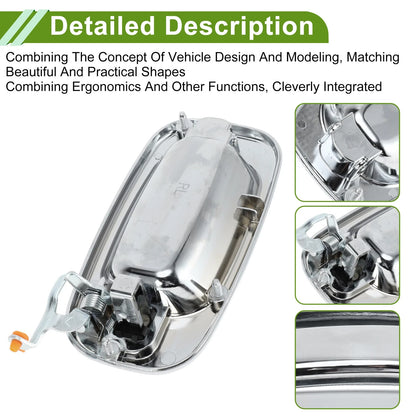 Exterior Door Handle for Chevrolet GMC (Silver Tone, Rear Left)