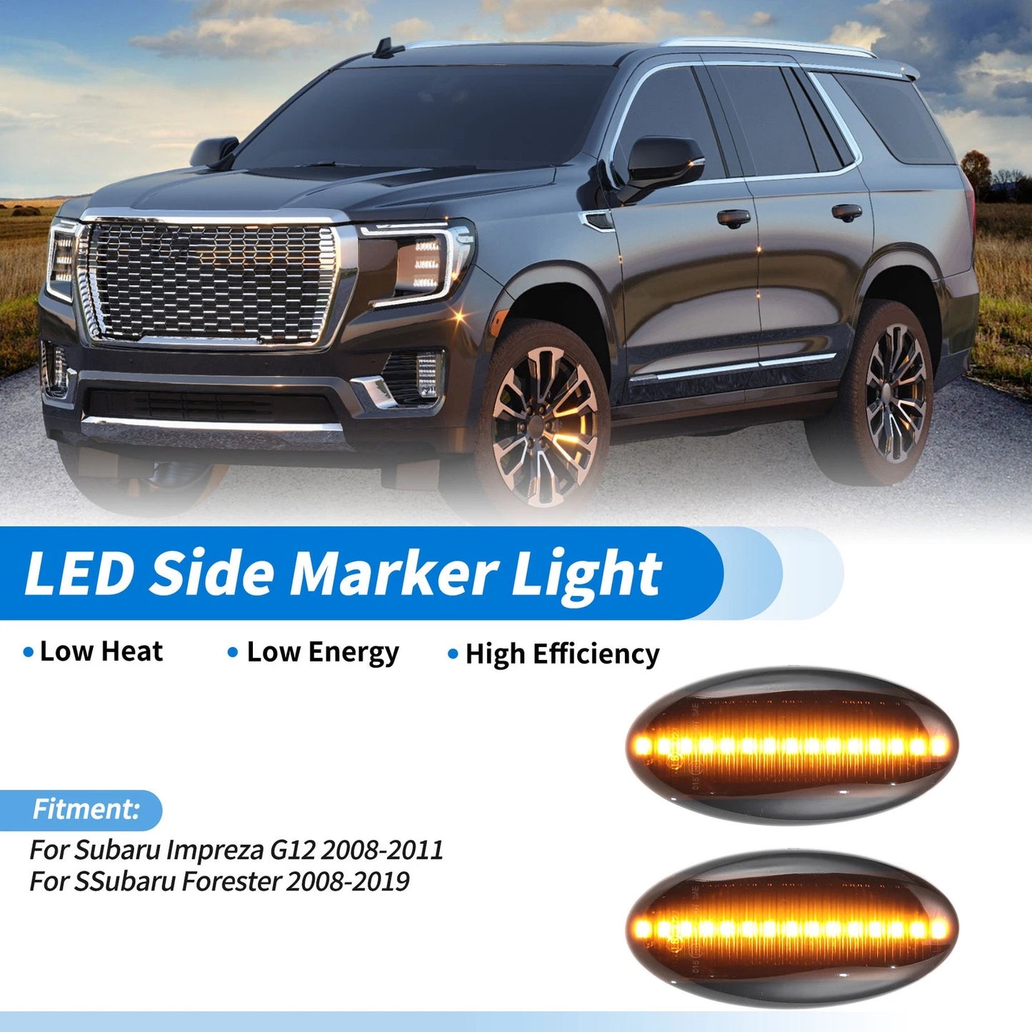 2X LED Side Fender Marker Light for Subaru Impreza G12 (2008–2011)