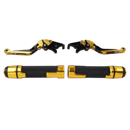 Gold Extendable Brake Clutch Lever Grip Set for Yamaha YZF R1 R6 (2004-2023)