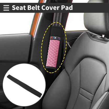 Black Seat Belt Cover Pad for Universal Fit (19.69 Inch)