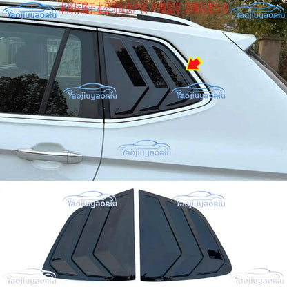 Glossy Black Rear Window Triangle Louver Cover Trim for VW Tiguan (2018-2024)