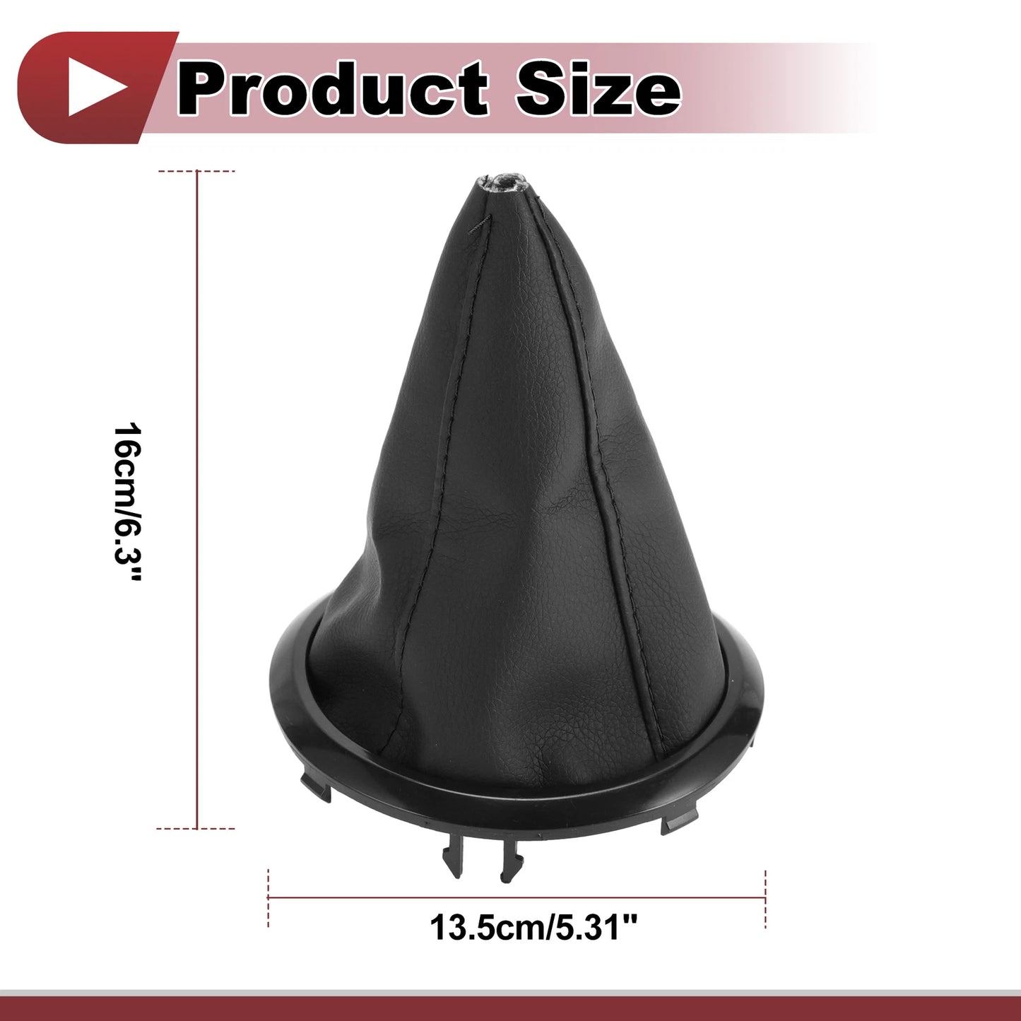 1 Pc Gear Shift Stick Gaiter for Suzuki Swift (2005–2010) Black Faux Leather