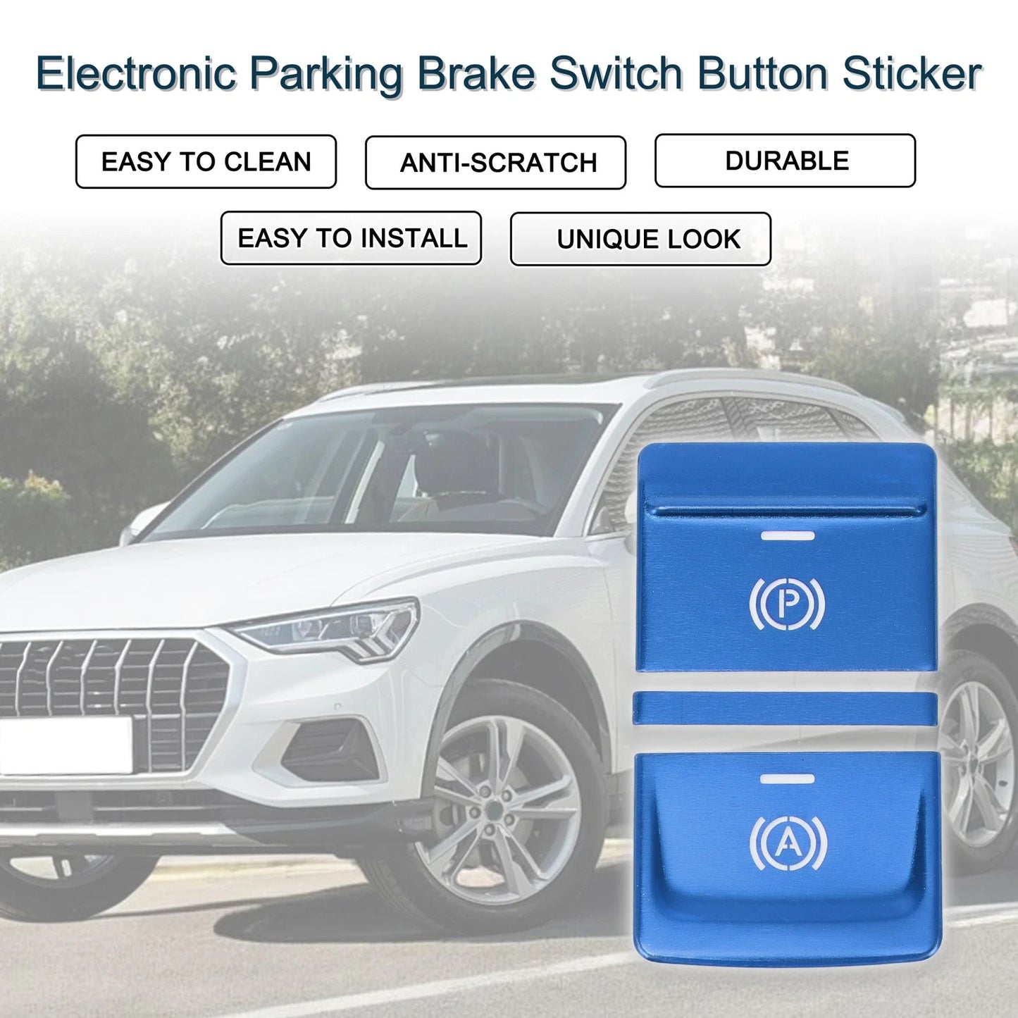 Electronic Parking Brake Switch Button Sticker for Audi Q3 (2019–2020) Blue