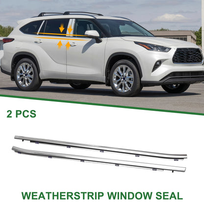 2pcs Front Left & Right Weatherstrip Window Seal No.757200E080 for Toyota