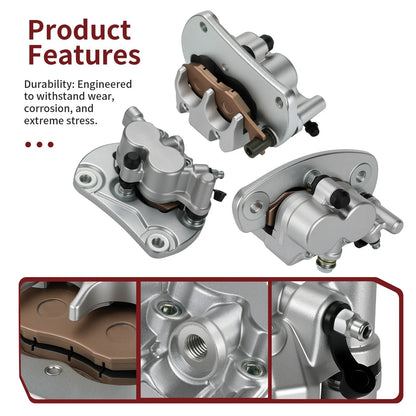 Front & Rear Brake Calipers w/Pads for Can-Am Commander (2011–2020)