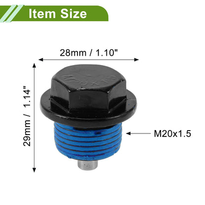 Set of 2 M20x1.5 Copper Oil Drain Plug with Gasket for Car Motorcycle