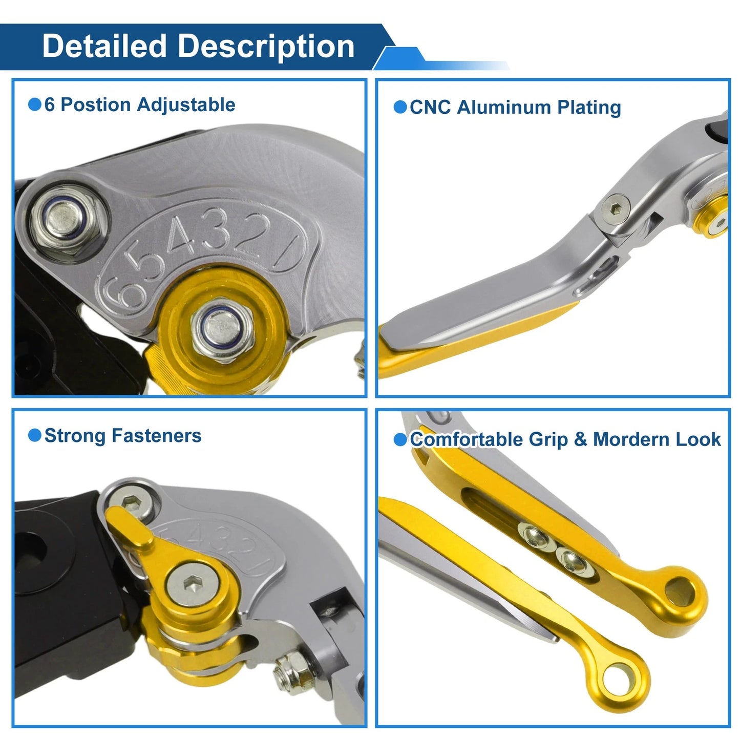 Short Long Brake Clutch Levers for Honda Rebel CMX 500 300 (2017–2023) Titanium Gold