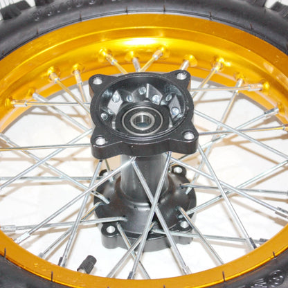 12mm Axle Rear Wheel Rim + Tyre for PIT PRO Dirt Bike