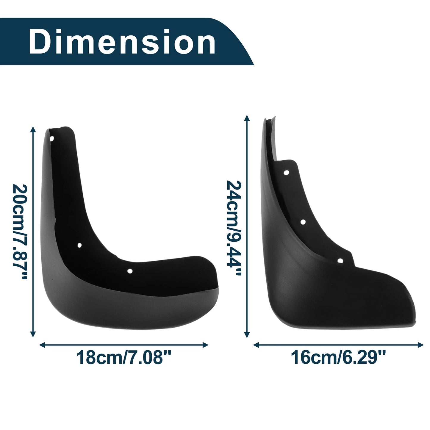 Set of 2 Mud Flaps Splash Guards for Volkswagen Polo (2004–2010)