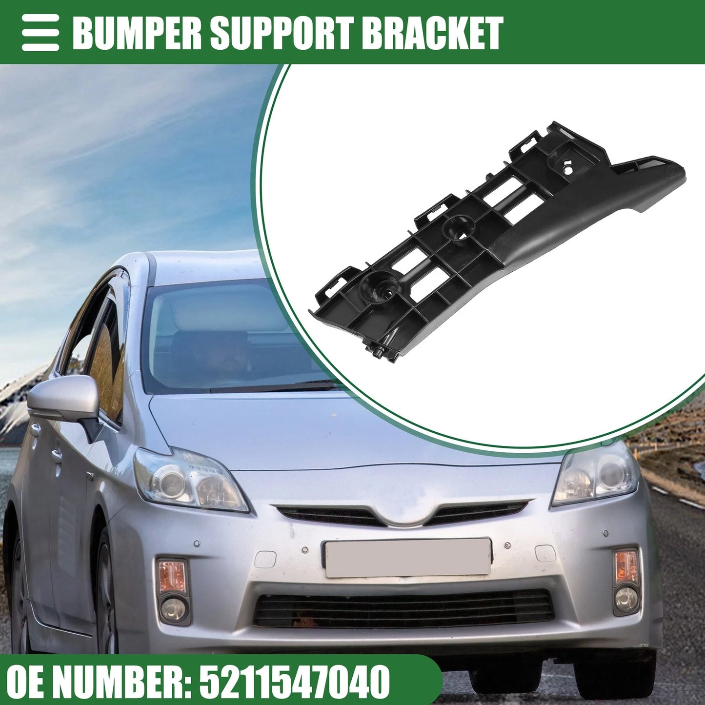 Front Right Bumper Support Bracket for Toyota Prius (2010–2015) No.5211547040