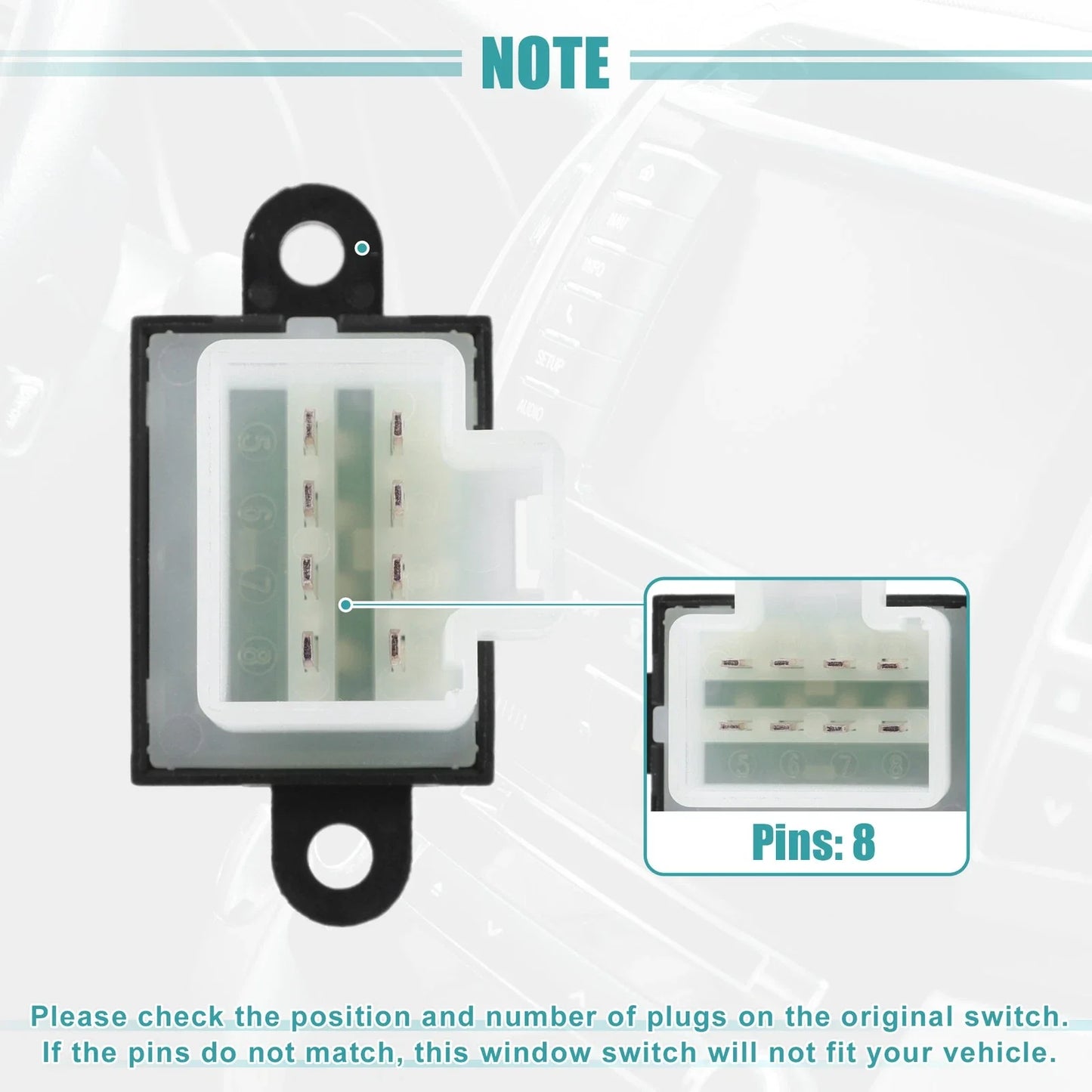 Rear Right Master Power Window Switch for Dodge Viper (2001)