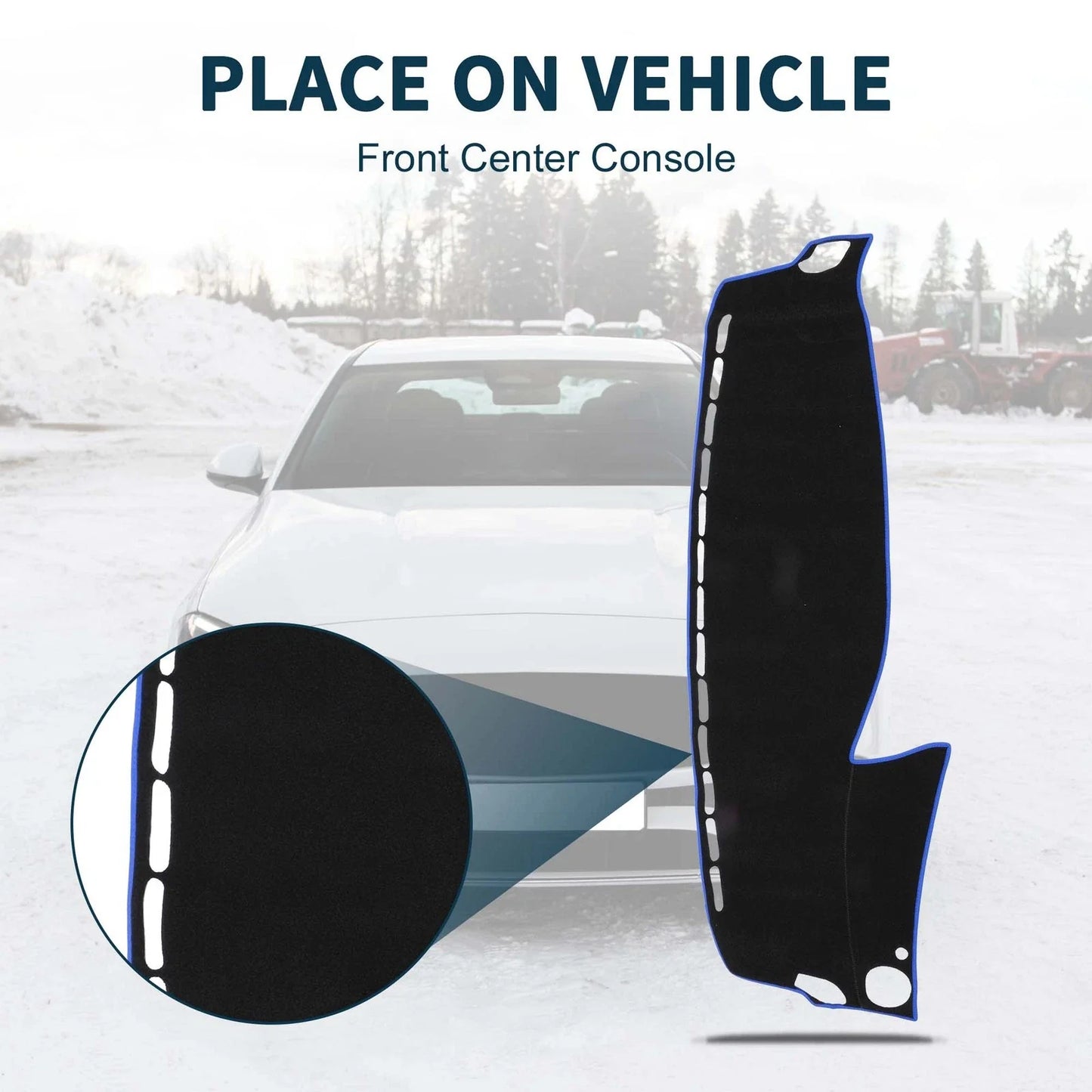 Dashboard Cover Mat for Mercedes Benz S Class W222 2014-2020 Black Blue