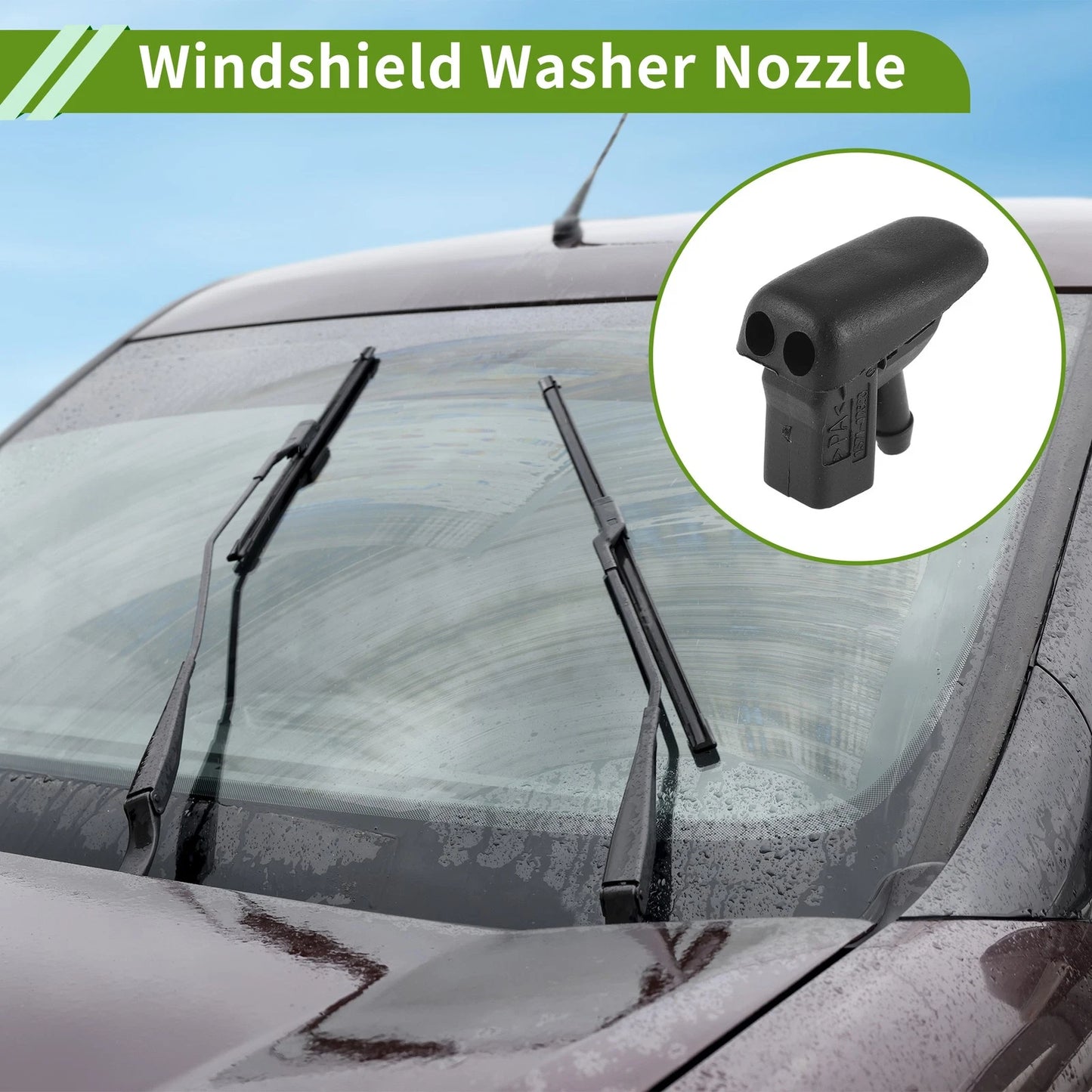 Set of 1 Windshield Washer Nozzle w/ Hose Connector for Jaguar (No.C2S16868)