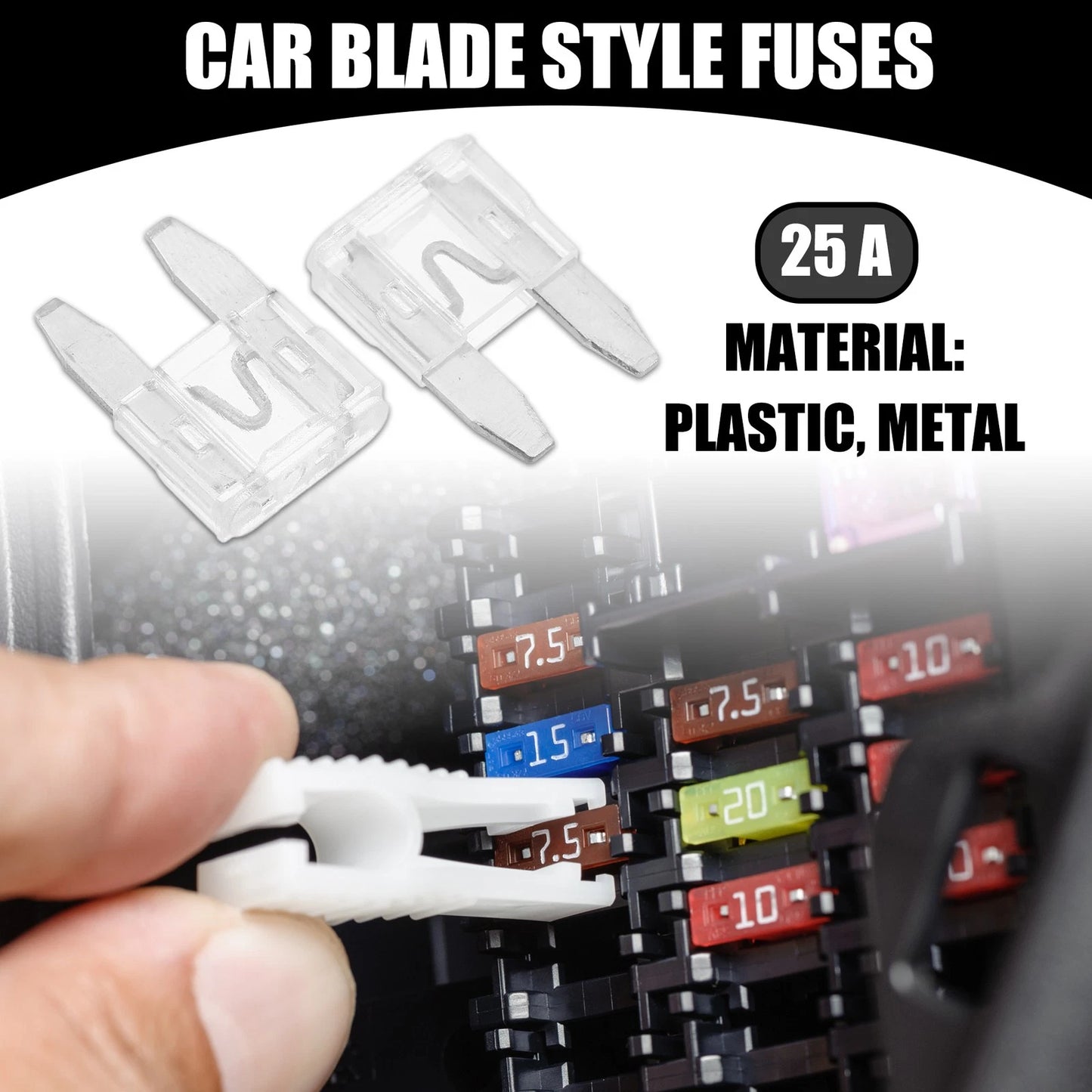 5 Pcs Mini 25AMP APM/ATM Blade Fuses for Automotive Short Circuit Protection