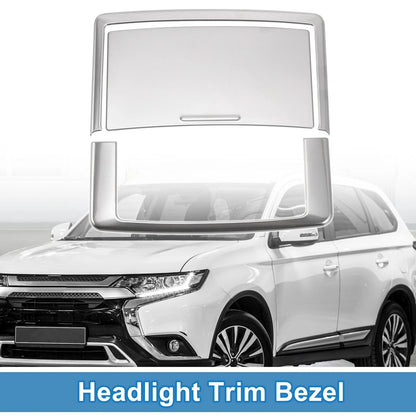 Set of 2 Headlight Trim Bezels for Mitsubishi Outlander (2022–2024) ABS
