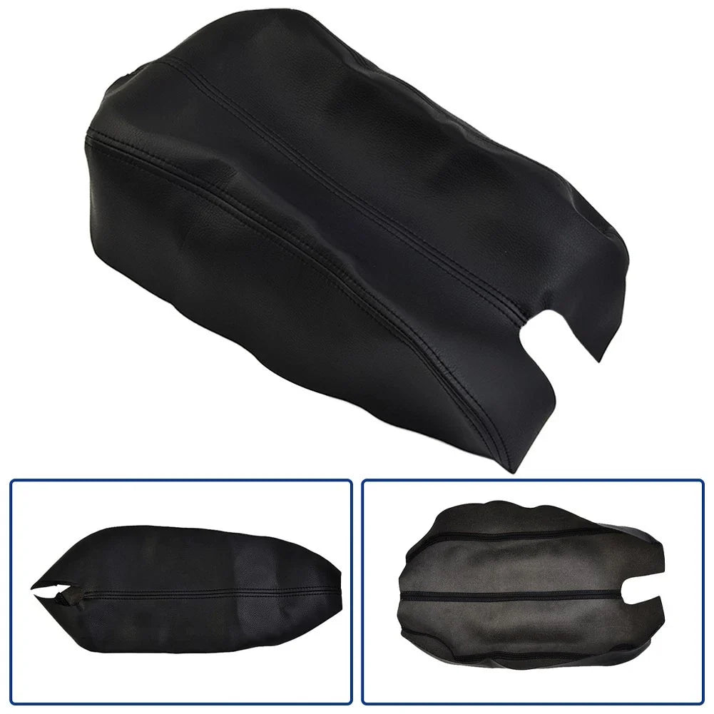 Leather Armrest Center Console Lid Cover for Black Car (2008–2012)