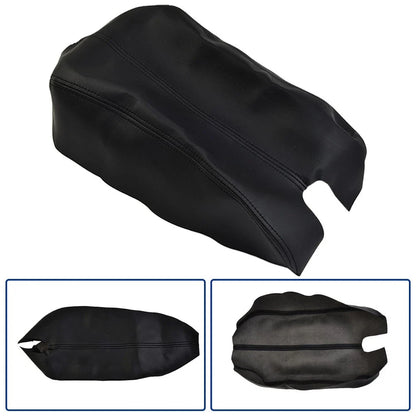 Leather Armrest Center Console Lid Cover for Black Car (2008–2012)