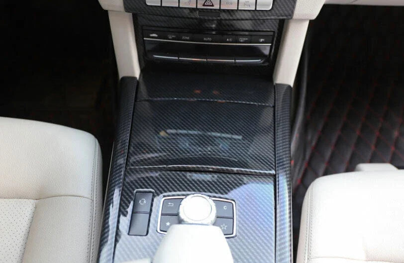 Carbon Fiber Middle Console Panel Cover for Benz E-Class (2014–2015)