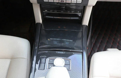 Carbon Fiber Middle Console Panel Cover for Benz E-Class (2014–2015)