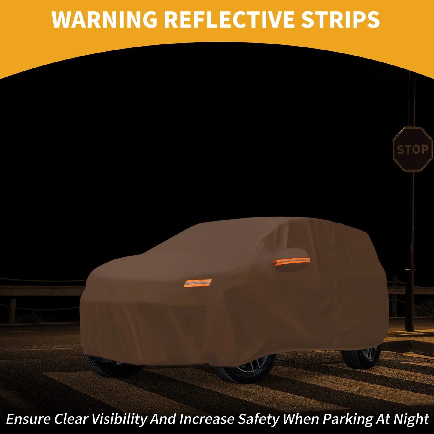 Waterproof All Weather Car Cover for Honda Pilot (2016-2023) - Orange 210D-PU
