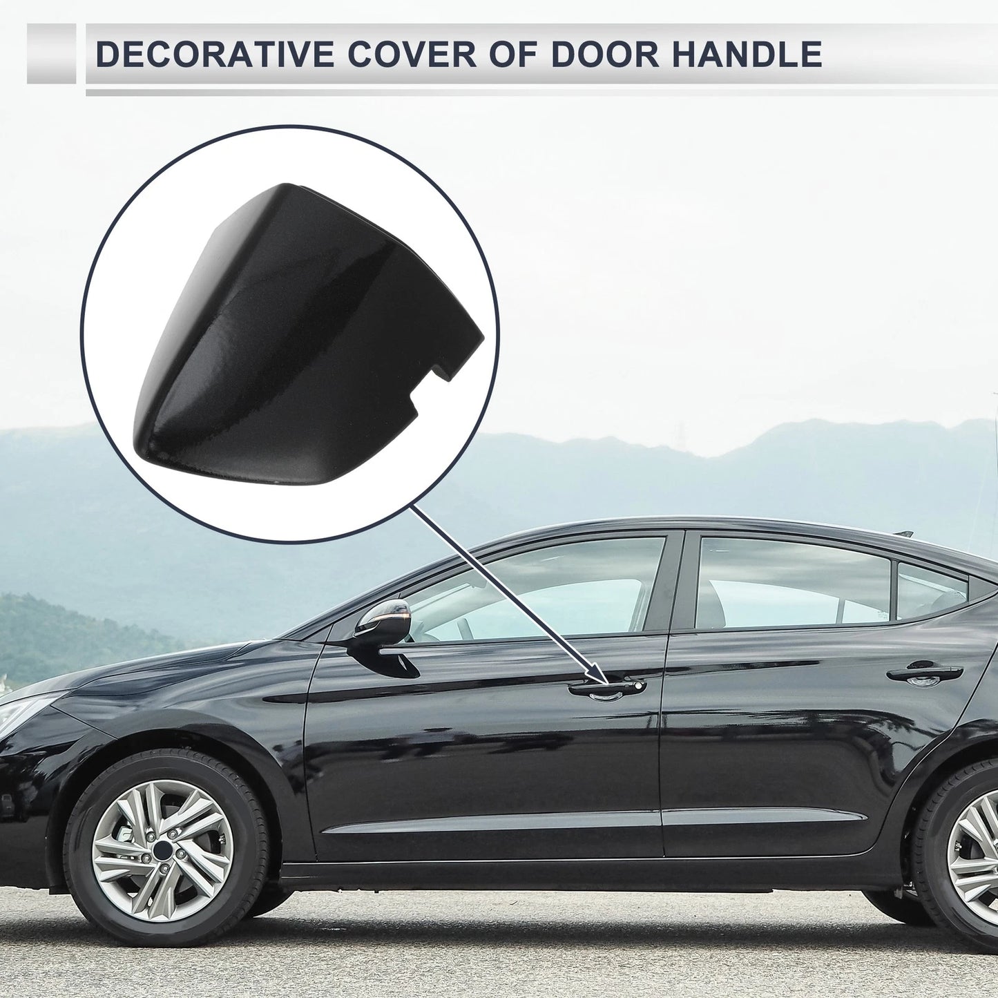 Front Right Door Handle Lock Cylinder Cover for Volkswagen Sagitta (2019–2021) Black