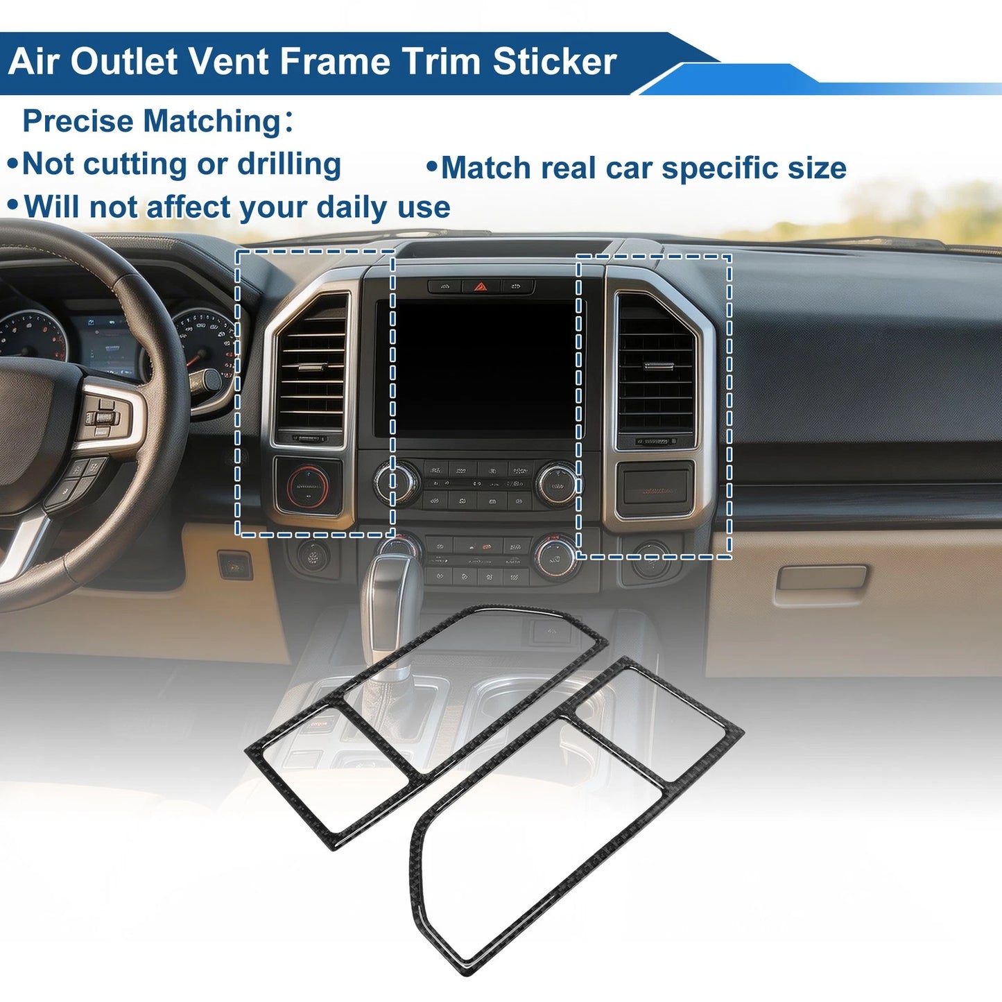 Air Condition Outlet Vent Trim Cover Frame for Ford F150 (2015–2021) 1 Pair