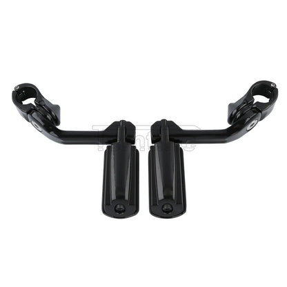 1 1/4" 32mm Black Angled Highway Foot Peg Mount for Harley