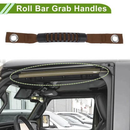Roll Bar Grab Handles for Jeep Wrangler (2018–2027) Black Brown