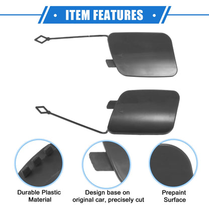 1 Pair Rear Tow Hook Eye Hole Cover Cap for BMW X5 (2016–2018) Gray
