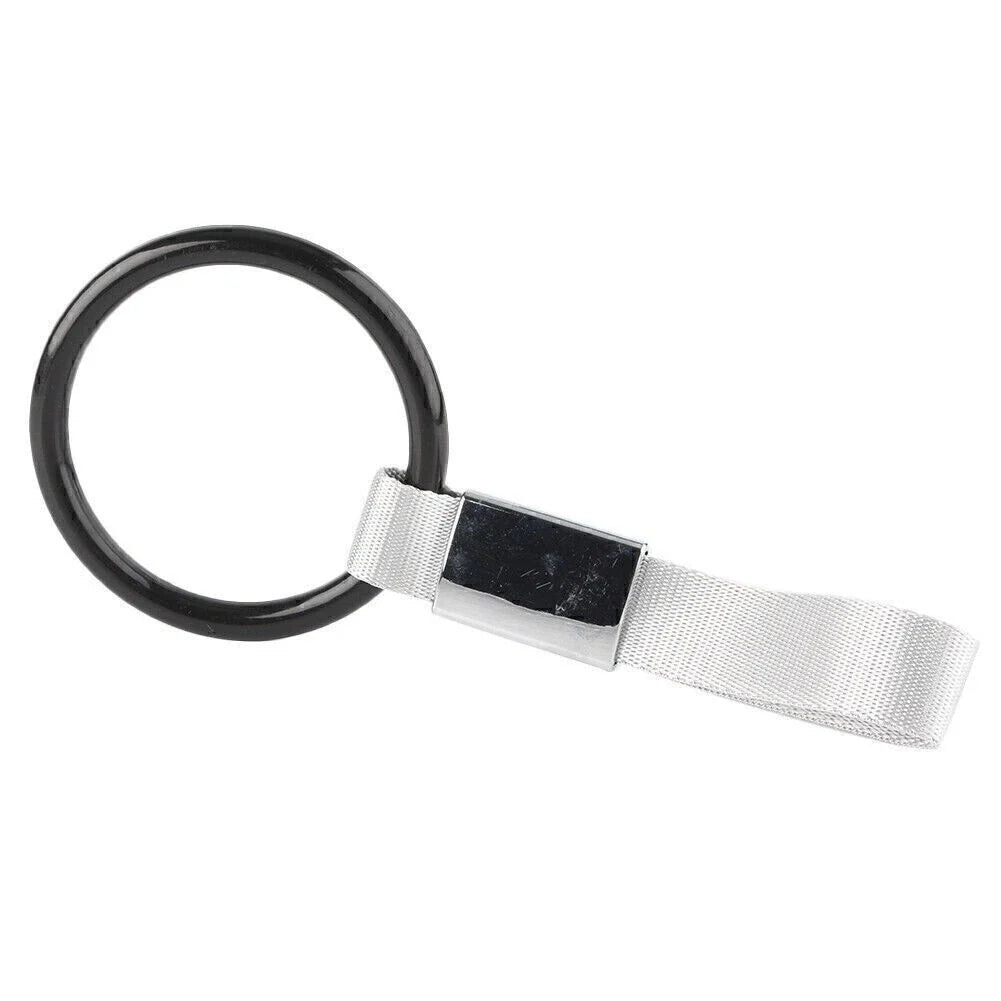 Round Tsurikawa Ring Handle Strap Charm for Subway Train Bus - Black