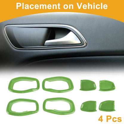 Set of 4 Interior Door Handle Bowl Cover Trim for Jeep Renegade (2015–2023) Green ABS