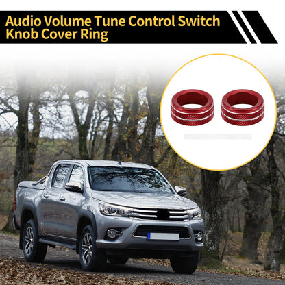 Audio Radio Volume Tune Switch Knob Cover Ring for Toyota Tacoma (2020–2023) Red