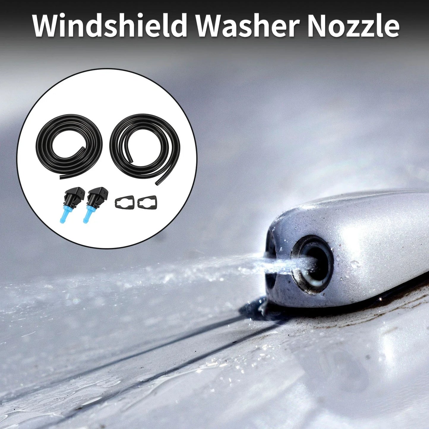 Windshield Washer Nozzle & Gasket, Fluid Hose for Dodge Grand (2001-2009)